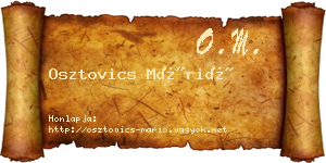 Osztovics Márió névjegykártya